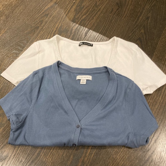 Bundle of 2 shirts- Zara and Topshop crop tops shirts - Picture 2 of 3